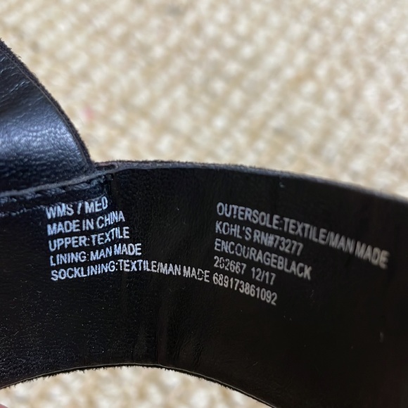 Womens Black Suede Block Heel - Picture 3 of 4